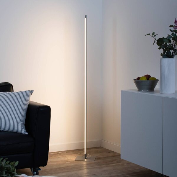 JUST LIGHT. GmbH Lampada da terra a LED Bella, dimmerabile, Alluminio / Grigio / Zincato, Soggiorno / Sala da pranzo, Alluminio, Moderno, Lampada LED da terra