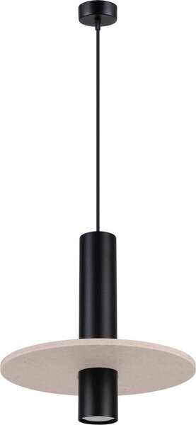 Lampada a sospensione PELTA 1 nero/beige 1xGU10 10W feltro/acciaio 126x30x30cm Sollux Lighting