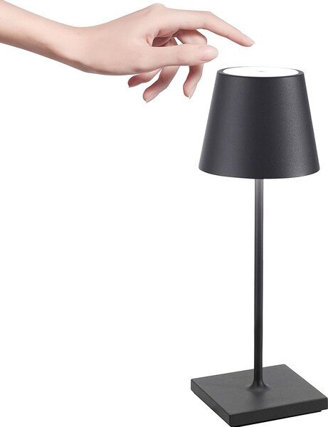 Lampada Zafferano POLDINA MINI PRO LAMPADA DA TAVOLO VERNICIATA GRIGIO SCURO 2,2W