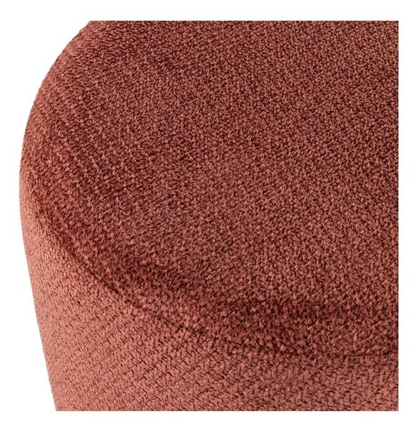 Poggiapiedi rosso con rivestimento in bouclé Islen – WOOOD