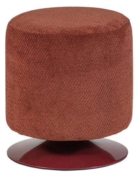 Poggiapiedi rosso con rivestimento in bouclé Islen – WOOOD