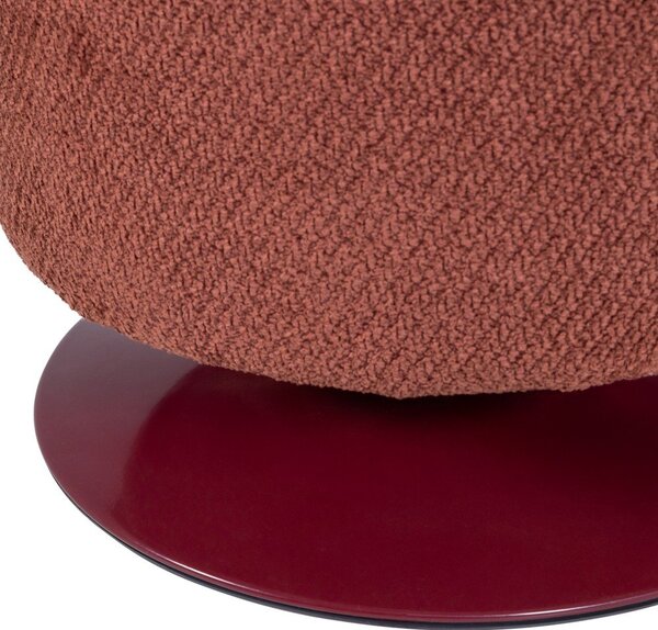 Poggiapiedi rosso con rivestimento in bouclé Islen – WOOOD