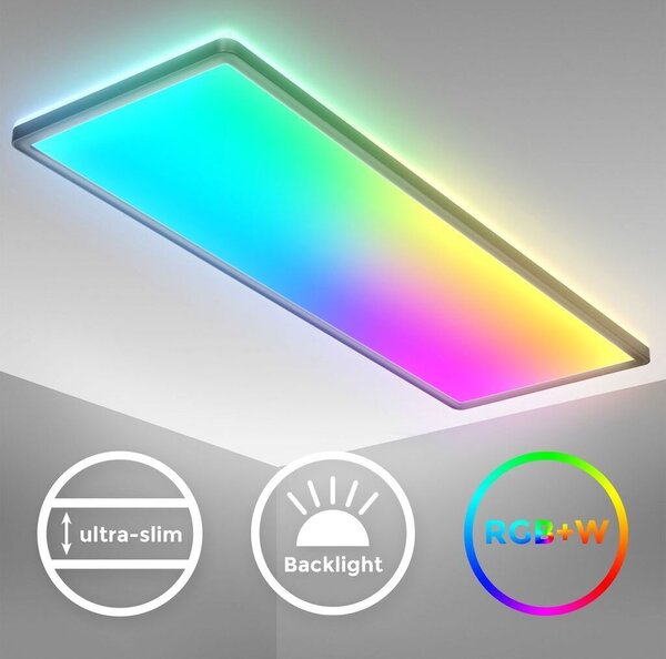 B.K.Licht I Lampada da soffitto LED RGB I Pannello LED ultra piatto I cambio colore I Lampada da soffitto RGBW dimmerabile I illuminazione indiretta I telecomando I Nero