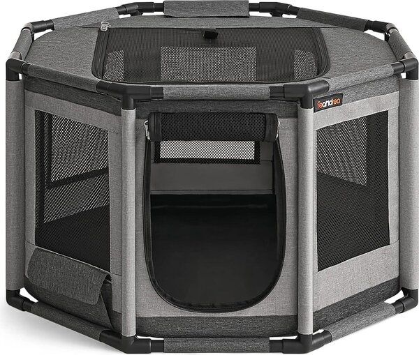 Cuccia Feandrea in tessuto Oxford, gabbia ottagonale per cani M, 72 x 72 x 43 cm, telaio in tubi di PVC, rete traspirante