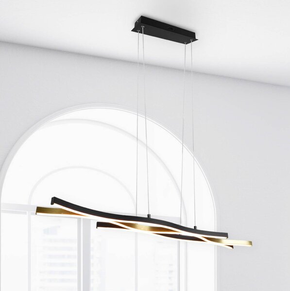 Trio Lighting Lampada LED a sospensione Blaze, CCT, dimmerabile, ottone dimmerabile, Ottone / Oro, Soggiorno / Sala da pranzo, Metallo, Moderno