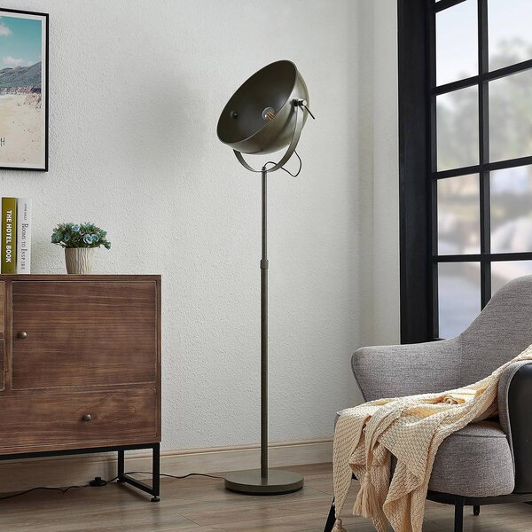 Lampada da terra Lindby Muriel, a 1 luce, grigio scuro