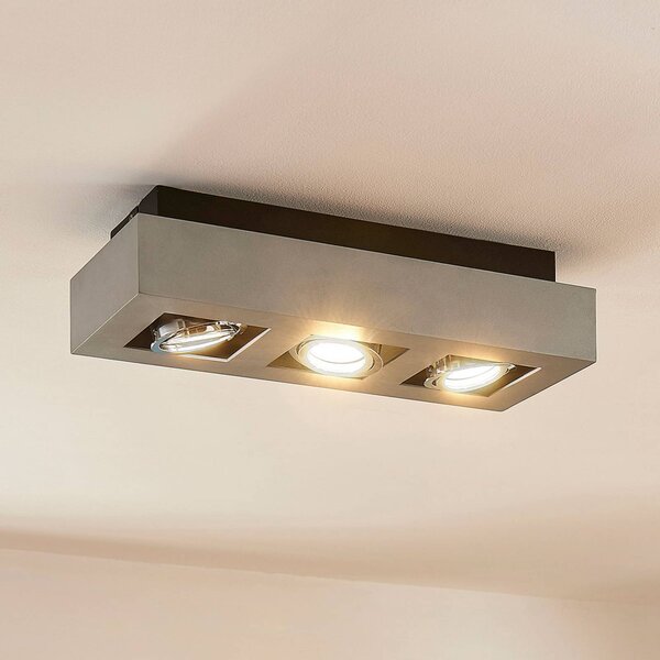 Arcchio faretto Vince, 36 cm, a 3 luci, argento, GU10 VINCE Arcchio, dimmerabile, Alluminio / Grigio / Zincato, Corridoio, Alluminio, Moderno, Faretto