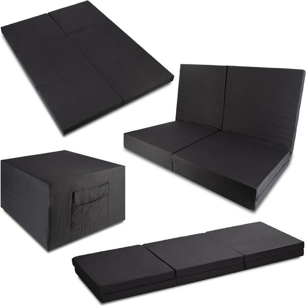 CloudComfort Basic materasso pieghevole matrimoniale per ospiti 140 x 195 cm utilizzabile come letto singolo, letto matrimoniale e seduta