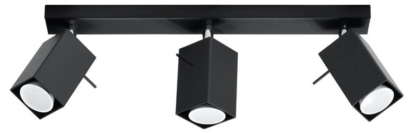 Lampada da soffitto MERIDA 3 nero 3xGU10 10W acciaio 16x6x45cm Sollux Lighting