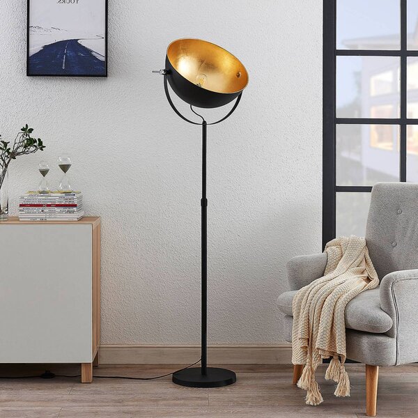 Lampada da terra Muriel Lindby, Nero, Soggiorno / Sala da pranzo, Metallo, Moderno, Lampada da terra