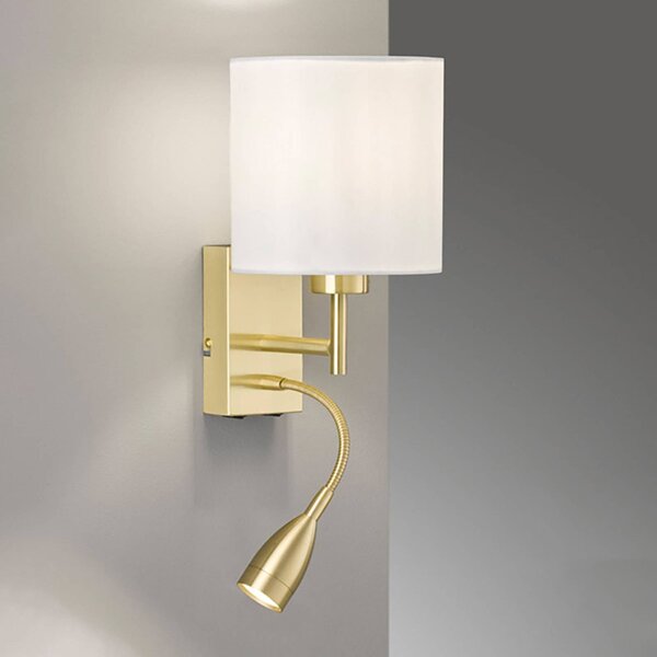 FISCHER & HONSEL Applique da parete Dreamer, Ottone / Oro, Camera da letto, Tessuto / Stoffa / Seta, Applique