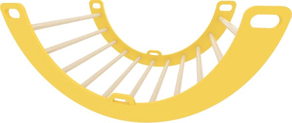 Arco d'arrampicata in legno giallo | Triangolo d'arrampicata per bambini | Giocattoli Montessori | Mobili da gioco Rockerboard