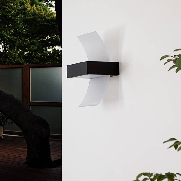 Applique da esterni a LED SKADI Lucande, Alluminio / Grigio / Zincato, Metallo, Moderno, Applique LED da esterni