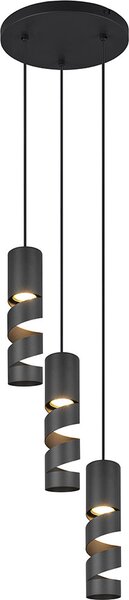 Lampadario TRIO 364030332 STREAM GU10 3x 10 W nero