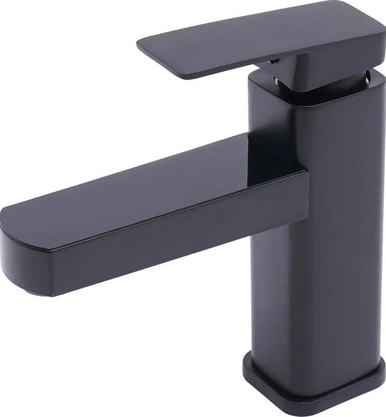Rubinetto per lavabo - Miscelatore monocomando - Acciaio inossidabile - Cartuccia in Vetroceramica - Montaggio su colonna - Luce LED - Nero