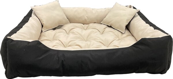 Letto per animali domestici Letto per cani e gatti con cuscino nero/beige taglia XS