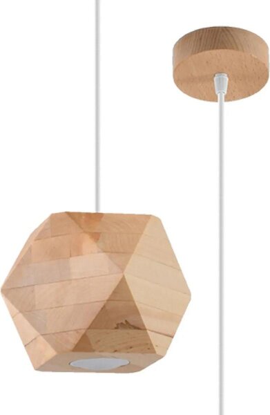 Lampada a sospensione WOODY in legno naturale 1xGU10 10W legna 120x12x12cm Sollux Lighting