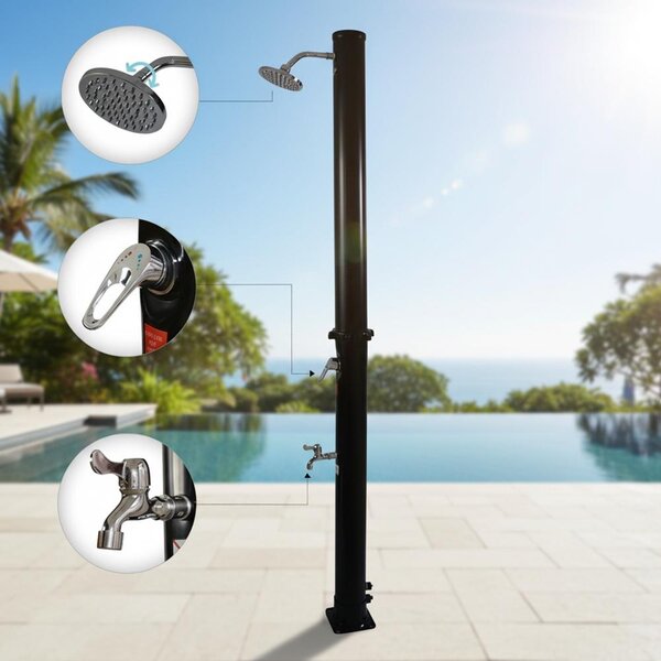 Mucola doccia solare doccia da giardino doccia da piscina doccia da esterno doccia da campeggio doccia a pioggia doccia a pedale doccia da piscina - 20L nero