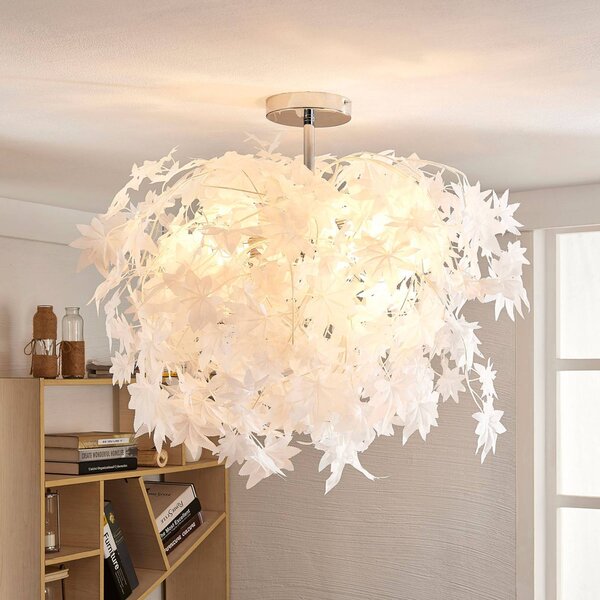 Plafoniera soffitto Maple Lindby, dimmerabile, Bianco / Opale, Soggiorno / Sala da pranzo, Plastica, Moderno, Plafoniera