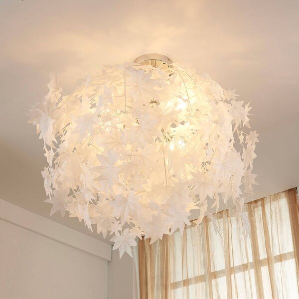 Plafoniera soffitto Maple Lindby, dimmerabile, Bianco / Opale, Soggiorno / Sala da pranzo, Plastica, Moderno, Plafoniera