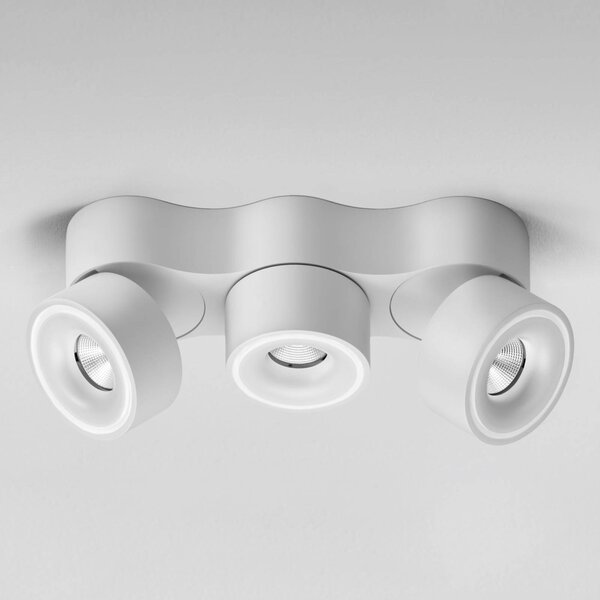 Egger Licht EGG DLS Faretto LED Clippo Trio, a 3 luci, bianco, dimmerabile, Bianco / Opale, Studio / Ufficio, Alluminio, Moderno