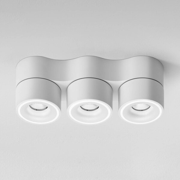 Egger Licht EGG DLS Faretto LED Clippo Trio, a 3 luci, bianco, dimmerabile, Bianco / Opale, Studio / Ufficio, Alluminio, Moderno