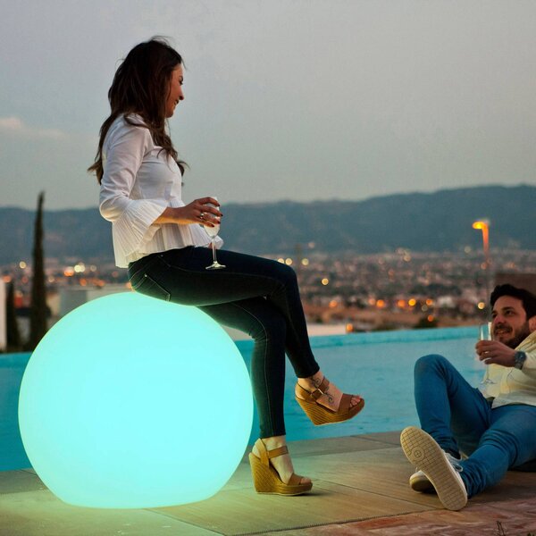 Newgarden Lampada solare Buly, dimmerabile, Bianco / Opale, Plastica, Moderno, Lampada solare