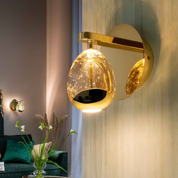 Schuller Valencia Applique da parete a LED Rocio, Ottone / Oro, Soggiorno / Sala da pranzo, Metallo, Applique a LED