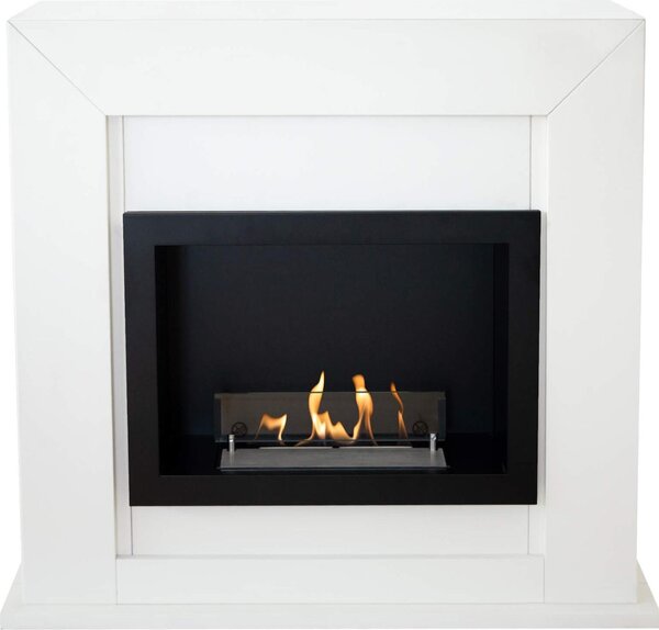 Caminetto a etanolo Xaralyn - Adra BRI-MDW - legno bianco - riscaldamento 1,5 KW - caminetto da incasso - caminetto decorativo