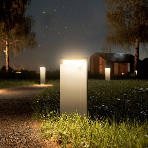 Sigor Lampada LED solare ricaricabile Nusolar antracite, altezza 34cm Nusolar, dimmerabile, Alluminio / Grigio / Zincato, Alluminio, Moderno, Lampade solari