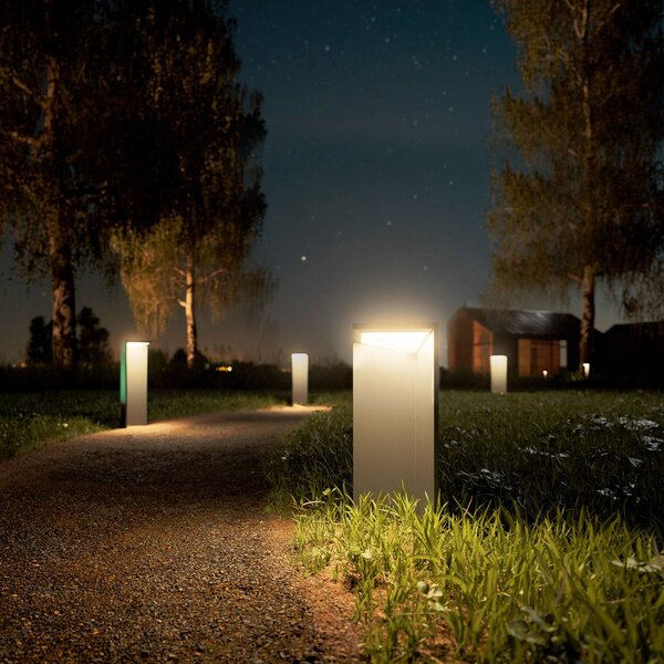 Sigor Lampada LED solare ricaricabile Nusolar antracite, altezza 34cm Nusolar, dimmerabile, Alluminio / Grigio / Zincato, Alluminio, Moderno, Lampade solari