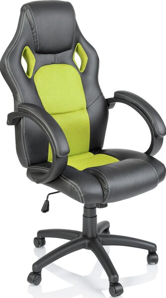 TRESKO Racing sedia direzionale sedia da ufficio sedia girevole sedia sportiva sedia da ufficio sedia da scrivania nero/verde chiaro