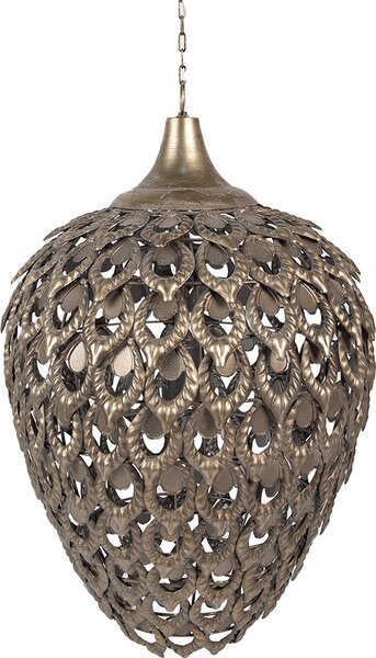 Clayre & Eef Lampada a sospensione Ø 39x59 cm Ferro color oro grigio