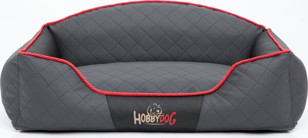 Cuscino per cani Cesto per cani Divano per cani domestici Lavabile - Elite - 65 x 50 x 24 cm [misura: L] - Grigio con nero