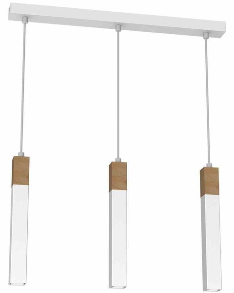 Solo Sawn White / Patinated Wood luce a sospensione 3X Mini Gu10 luce a soffitto lampada a soffitto luce a sospensione