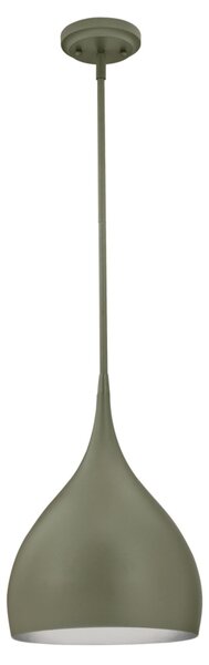 Lampada a sospensione a forma di goccia grigio opaco e argento con 1 sorgente luminosa