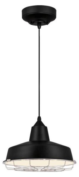 Lampada a sospensione LED nera Academy con gabbia rimovibile