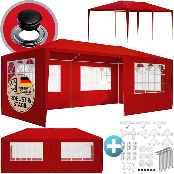Casaria Gazebo da Giardino 3x6m Protezione UV 18m² Idrorepellente 6 Pareti Tenda Feste Padiglione Tendone Giardino
