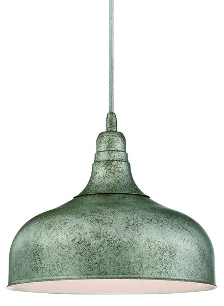 Lampada a sospensione a fiamma singola Morton in acciaio antico