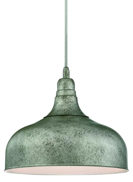 Lampada a sospensione a fiamma singola Morton in acciaio antico