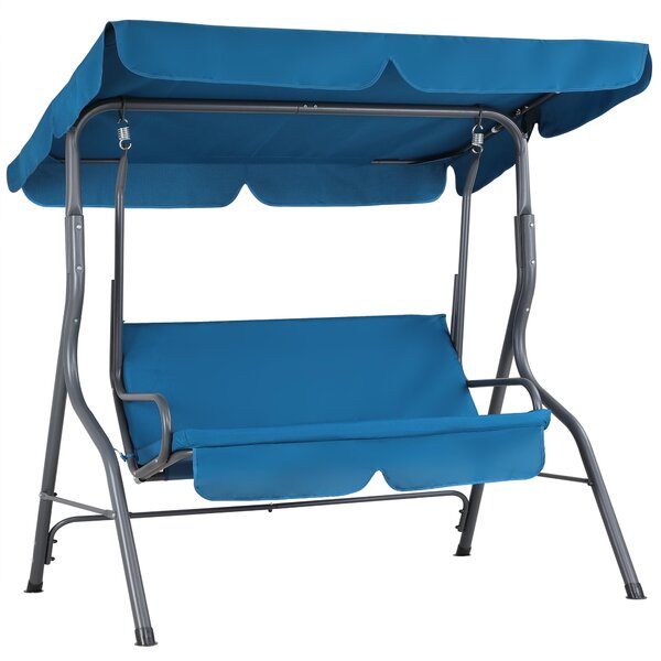 Casaria Dondolo Altalena da Giardino Hollywood 140x112x150cm 2 posti con Tettuccio Parasole Imbottito per Esterno