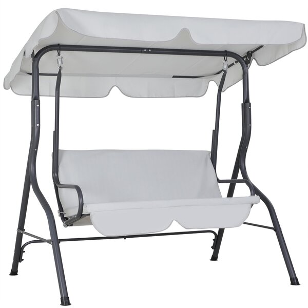 Casaria Dondolo Altalena da Giardino Hollywood 140x112x150cm 2 posti con Tettuccio Parasole Imbottito per Esterno