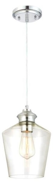 Pendente a luce singola Ramsey cromo / vetro trasparente