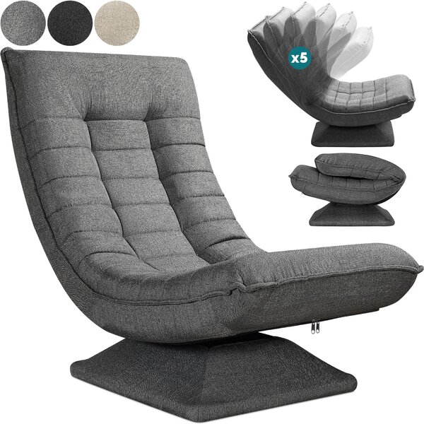 Casaria® Poltrona Relax da Lettura con Schienale Regolabile 360° Pieghevole Portata 150kg 60x105x87cm Sedia da Pavimento Imbottita Salotto Gaming