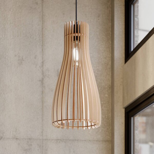 Lampada a sospensione Furn Envostar, dimmerabile, Legno chiaro, Soggiorno / Sala da pranzo, Legno, Scandinavo, Lampada a sospensione