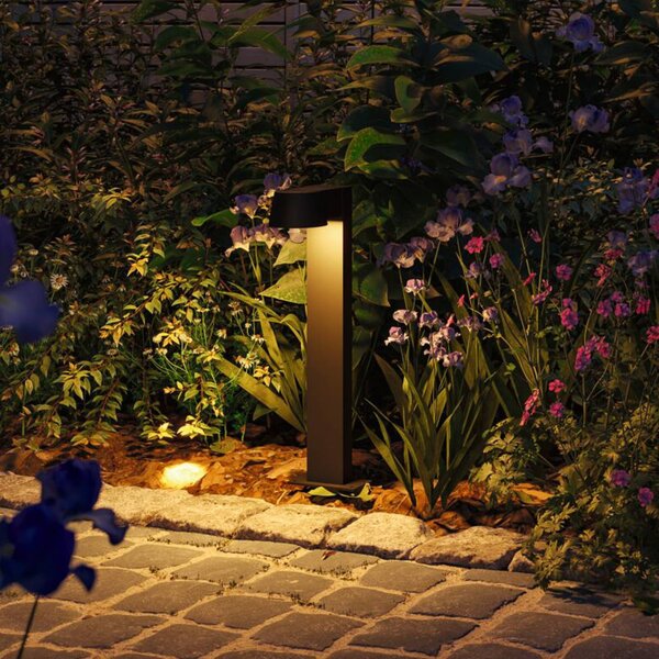 Paulmann Lampioncino da giardino Capea, Nero, Alluminio, Moderno, Lampada LED da esterni