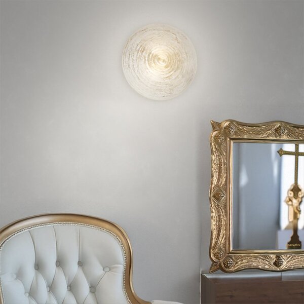 Plafoniera vetro oro top light jelly 1219 50 go e27 led decoro artigianale - Top Light