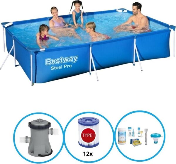 Bestway Piscina Steel Pro - Con accessori - 300x201x66 cm