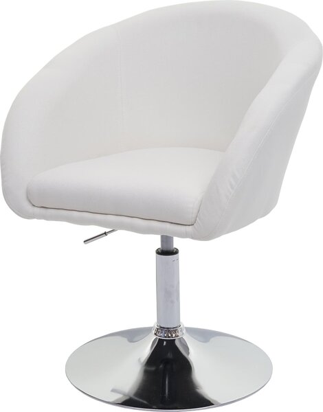 Sedia da pranzo HWC-F19, sedia da cucina girevole sedia lounge, girevole regolabile in altezza ~ tessuto/tessuto bianco panna