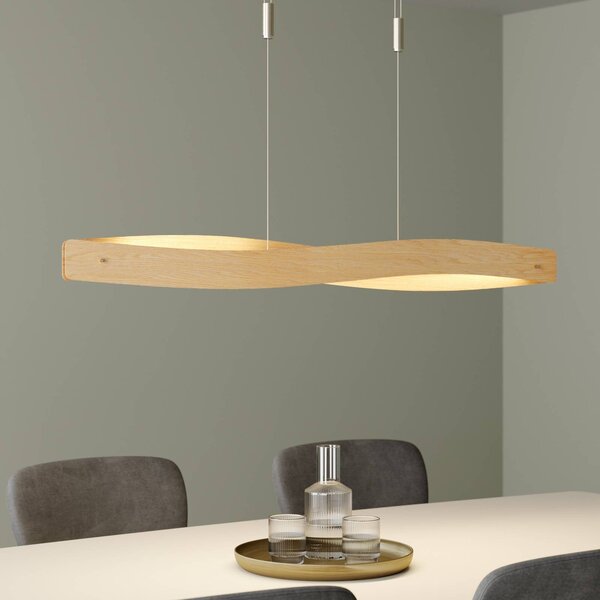 Lampada a sospensione Lian Quitani, dimmerabile, Legno chiaro, Soggiorno / Sala da pranzo, Legno, Design, Lampada a sospensione